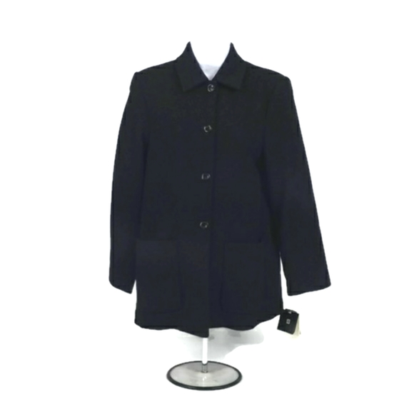 Valerie Stevens Black 3-Button Wool Jacket Blazer Womens 2P Petite - Picture 1 of 8